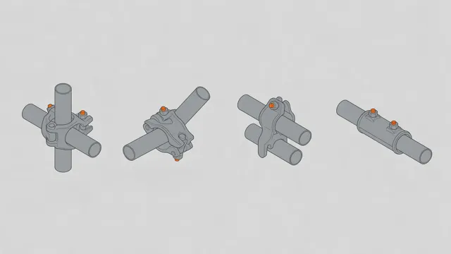 Schematic of four coupler types: right-angle, swivel, putlog and sleeve