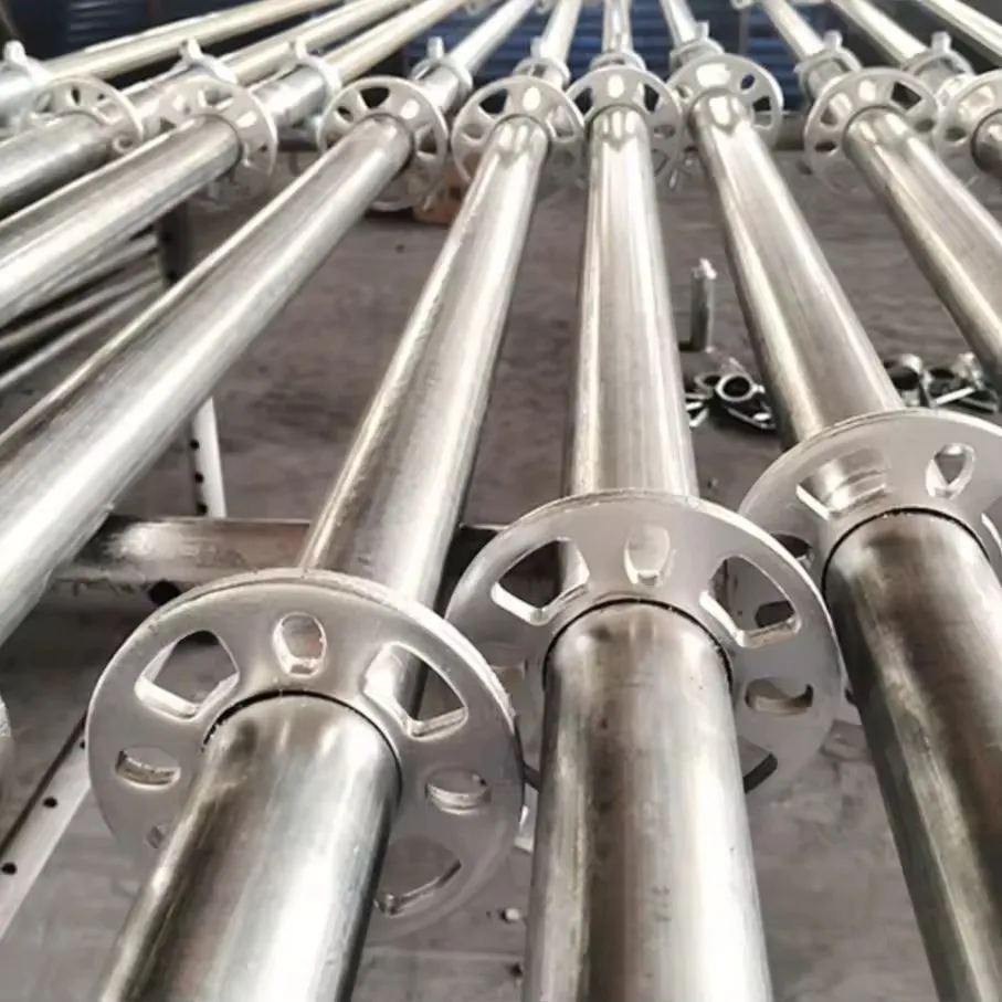 Galvanized ringlock standards with welded rosettes