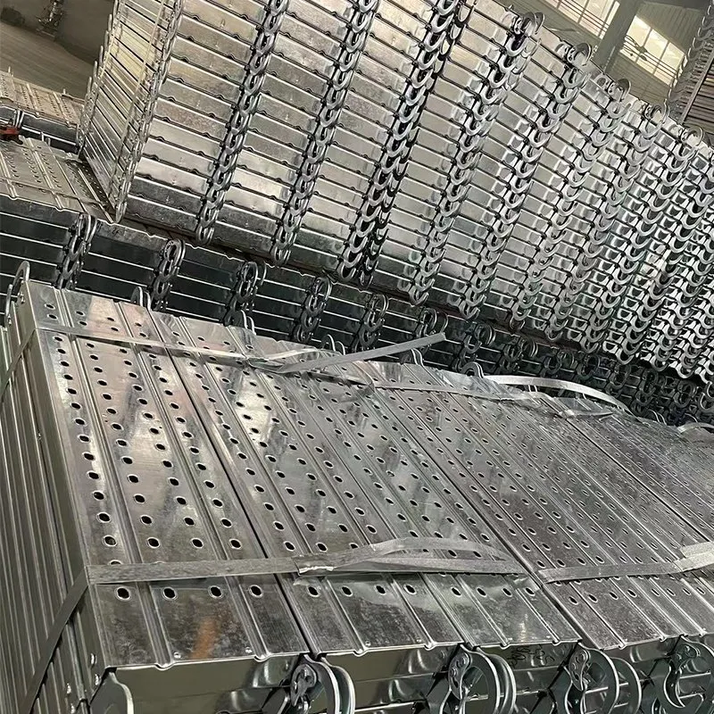 Galvanized steel planks stacked for shipment